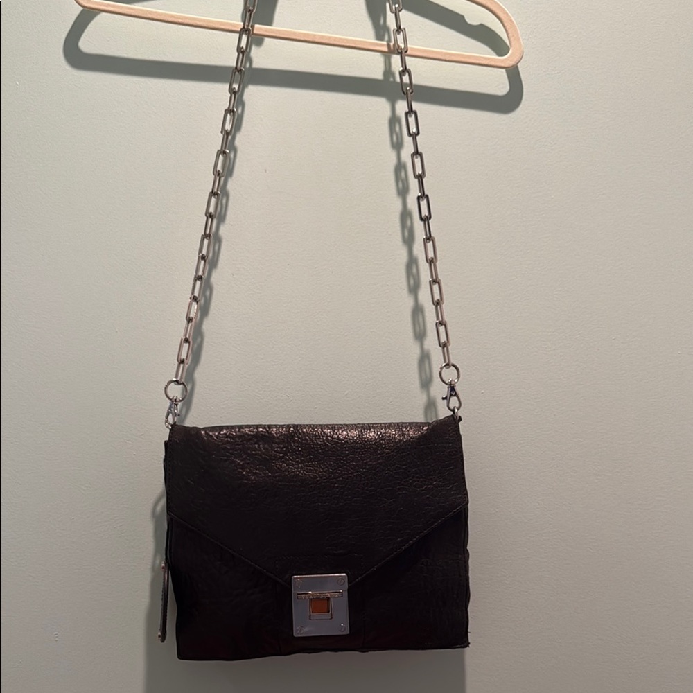Tory Burch Elegant Black Leather Chain Bag
